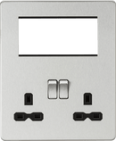 Knightsbridge MLA SFR194BC Screwless Small Multimedia Combination Plate - Brushed Chrome - Knightsbridge MLA - Falcon Electrical UK