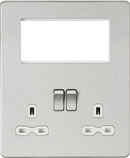 Knightsbridge MLA SFR194BCW Screwless Small Multimedia Combination Plate - Brushed Chrome - Knightsbridge MLA - Falcon Electrical UK