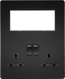 Knightsbridge MLA SFR194MBB Screwless Small Multimedia Combination Plate - Matt Black - Knightsbridge MLA - Falcon Electrical UK