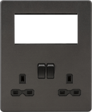 Knightsbridge MLA SFR194SB Screwless Small Multimedia Combination Plate - Smoked Bronze - Knightsbridge MLA - Falcon Electrical UK