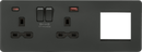 Knightsbridge MLA SFR992LAT Screwless 13A 2G DP Socket with USB Fastcharge + 2G Modular Combination Plate - Anthracite - Knightsbridge MLA - Falcon Electrical UK