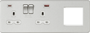 Knightsbridge MLA SFR992LBCW Screwless 13A 2G DP Socket with USB Fastcharge + 2G Modular Combination Plate - Brushed Chrome - Knightsbridge MLA - Falcon Electrical UK