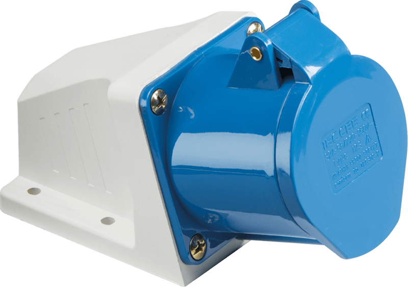 Knightsbridge MLA IN0012 240V IP44 32A Angled Surface Mount Socket 2P+E - Knightsbridge MLA - Falcon Electrical UK