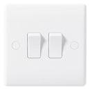BG 842 White Nexus Moulded Double Switch, 10AX 2 Way - BG - Falcon Electrical UK