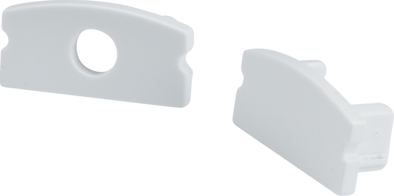 Knightsbridge MLA 1MSURWCAP Aluminium Surface Mount Profile End Caps - White - Knightsbridge MLA - Falcon Electrical UK