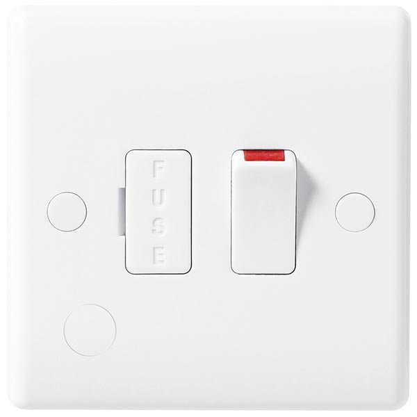 BG 851 White Nexus Moulded Switched 13A, DP, Fused Connection Unit with Flex Outlet - BG - Falcon Electrical UK