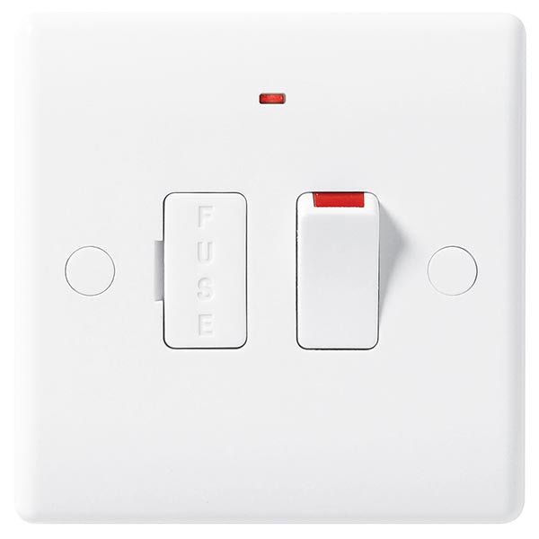BG 852 White Nexus Moulded Switched 13A, Double Pole, Fused Connection Unit with Neon - BG - Falcon Electrical UK