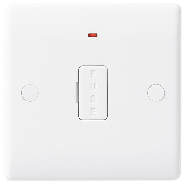 BG 856 White Nexus Moulded Unswitched 13A, Double Pole, Fused Connection Unit with Neon - BG - Falcon Electrical UK