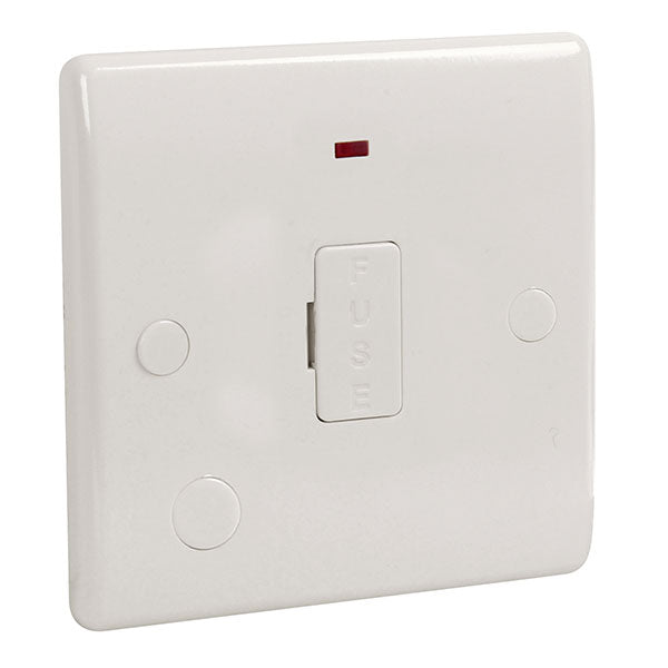 BG 857 White Nexus Moulded Unswi. 13A, DP, Fused Connection Unit with Flex Outlet & Neon - BG - Falcon Electrical UK