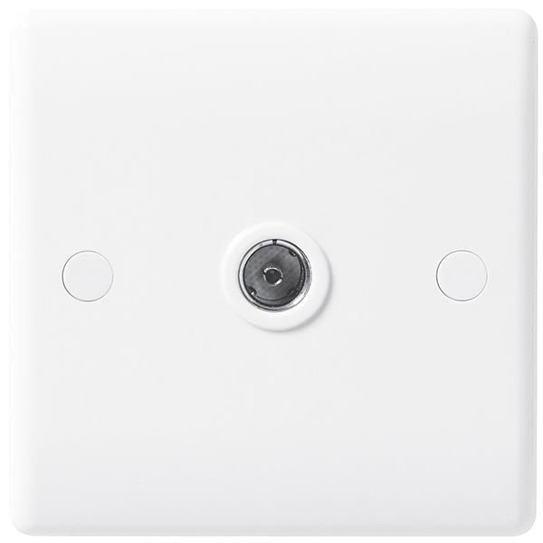 BG 862 Nexus White Moulded Isolated 1-Gang Co-axial Socket - BG - Falcon Electrical UK