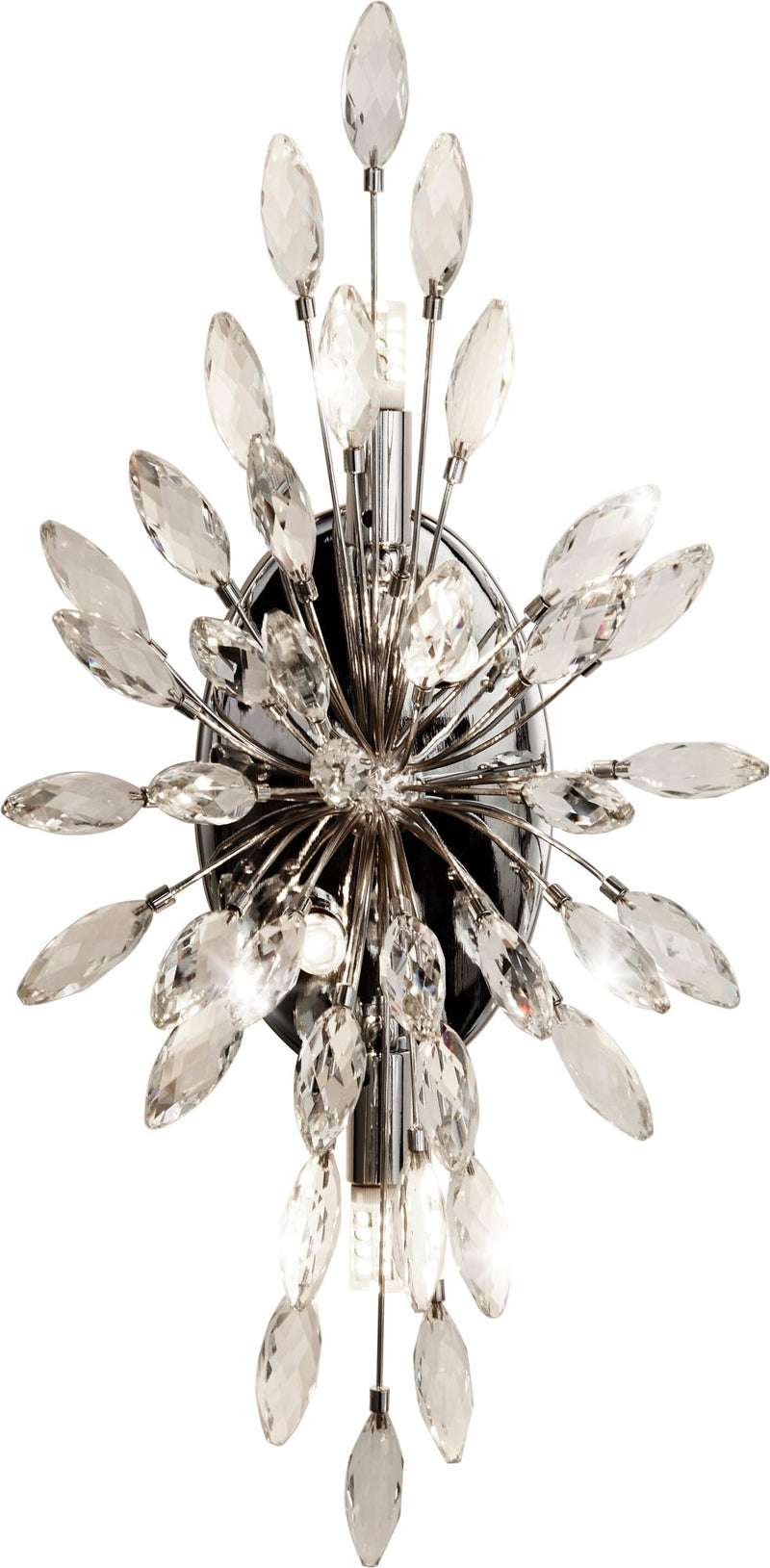 Searchlight 86012-4CC Peacock 4Lt Wall Light - Chrome Metal & Crystal - Searchlight - Falcon Electrical UK