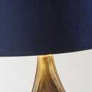 Searchlight 86531AZ Bucklow Table Lamp- Antique Brass Metal & Navy Velvet Shade - Searchlight - Falcon Electrical UK