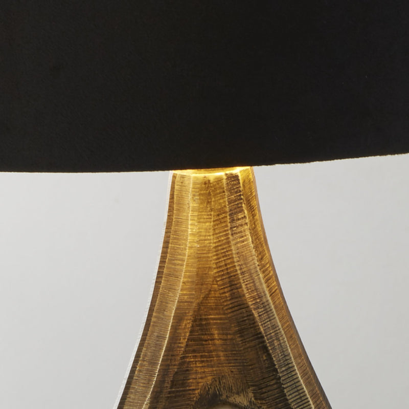 Searchlight 86531BK Bucklow Table Lamp- Antique Brass Metal & Black Velvet Shade - Searchlight - Falcon Electrical UK