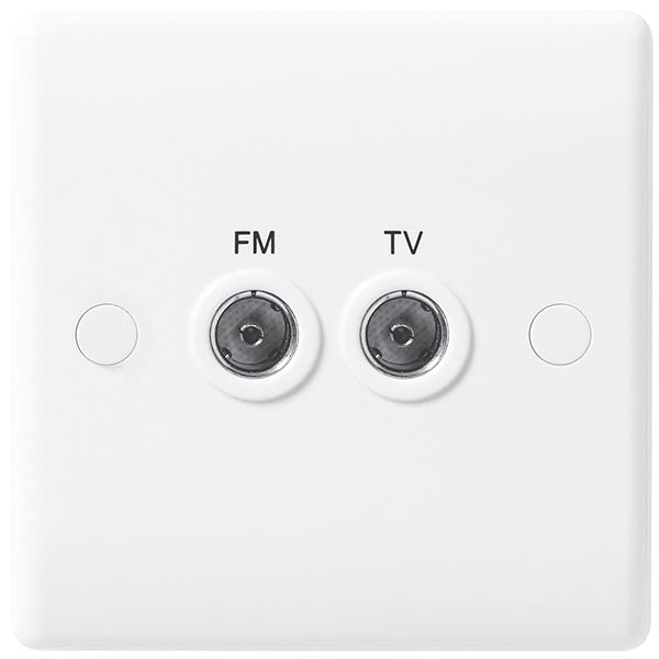 BG 866 Nexus White Moulded Diplex Socket (TV+FM) - BG - Falcon Electrical UK