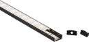 Knightsbridge MLA 1MSURBK 1M Aluminium Profile - Surface Mount Flat in Black - Knightsbridge MLA - Falcon Electrical UK