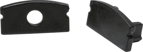 Knightsbridge MLA 1MSURBKCAP Aluminium Surface Mount Profile End Caps - Black - Knightsbridge MLA - Falcon Electrical UK