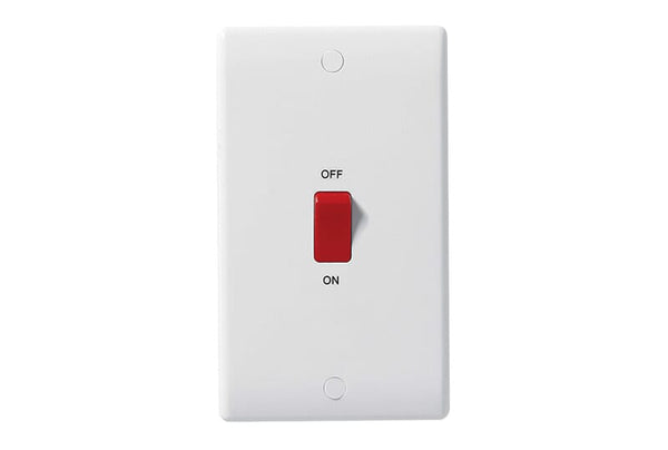 BG 873 White Nexus Moulded 45A Rectangular Cooker Control Unit - BG - Falcon Electrical UK