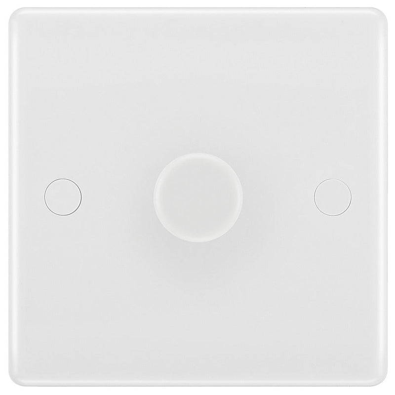 BG 881 Nexus White Moulded Intelligent 400W 1-Gang Dimmer Switch, 2-Way Push On-Off - BG - Falcon Electrical UK