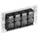 BG 884 Nexus White Moulded Intelligent 400W 4-Gang Dimmer Switch, 2-Way Push On-Off - BG - Falcon Electrical UK