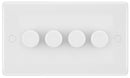 BG 884 Nexus White Moulded Intelligent 400W 4-Gang Dimmer Switch, 2-Way Push On-Off - BG - Falcon Electrical UK