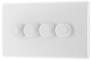 BG 884 Nexus White Moulded Intelligent 400W 4-Gang Dimmer Switch, 2-Way Push On-Off - BG - Falcon Electrical UK