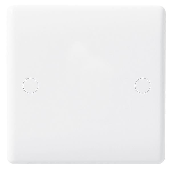 BG 894 White Nexus Moulded 1 Gang Blank Plate - BG - Falcon Electrical UK