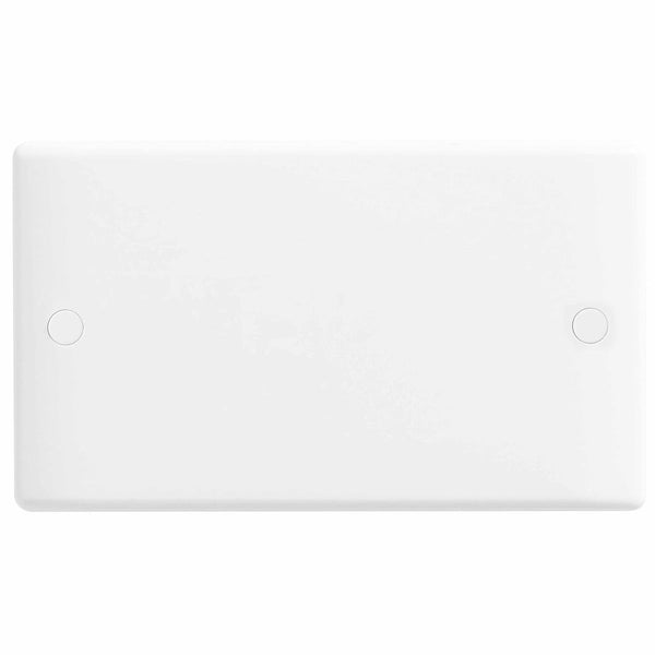 BG 895 White Nexus Moulded 2 Gang Blank Plate - BG - Falcon Electrical UK