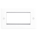 BG 8EMR4 Nexus White Moulded 4 Module 2 Gang Front Plate - BG - Falcon Electrical UK