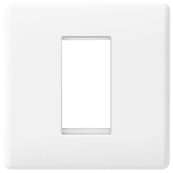 BG 8EMS1 Nexus White Moulded 1 Gang 1 Module Front Plate - BG - Falcon Electrical UK