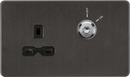 Knightsbridge MLA SFR9LOCKSB 13A 1G DP Lockable socket - Smoked Bronze with black insert - Knightsbridge MLA - Falcon Electrical UK