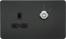 Knightsbridge MLA SFR9LOCKAT 13A 1G DP Lockable socket - Anthracite with black insert - Knightsbridge MLA - Falcon Electrical UK