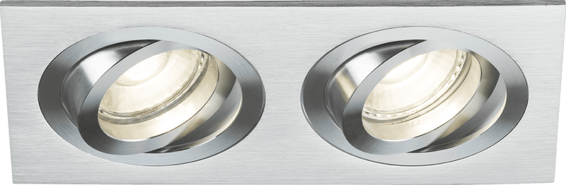 Knightsbridge MLA AMA2TSBC Ambar Twin Tilt Square Downlight Brushed Chrome - Knightsbridge MLA - Falcon Electrical UK
