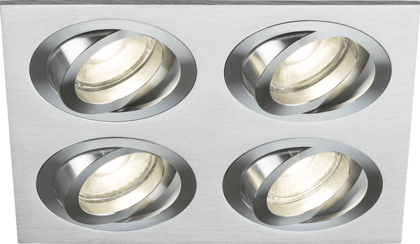 Knightsbridge MLA AMA4TSBC Ambar Quad Tilt Square Downlight Brushed Chrome - Knightsbridge MLA - Falcon Electrical UK