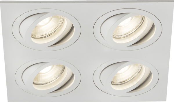 Knightsbridge MLA AMA4TSW Ambar Quad Tilt Square Downlight White - Knightsbridge MLA - Falcon Electrical UK