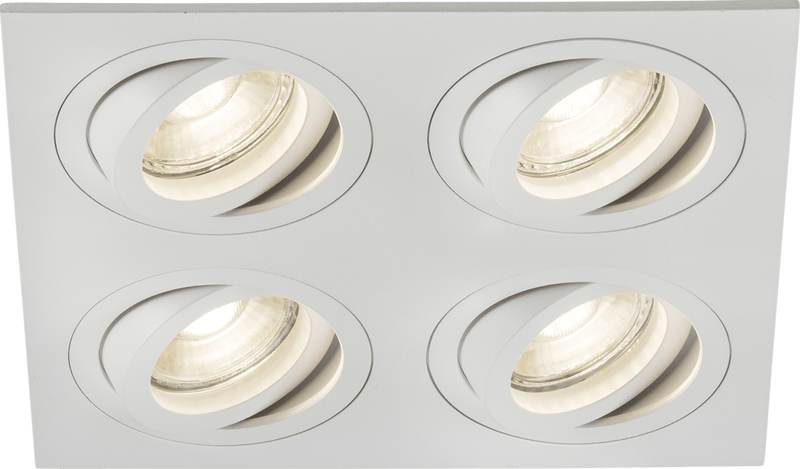 Knightsbridge MLA AMA4TSW Ambar Quad Tilt Square Downlight White - Knightsbridge MLA - Falcon Electrical UK