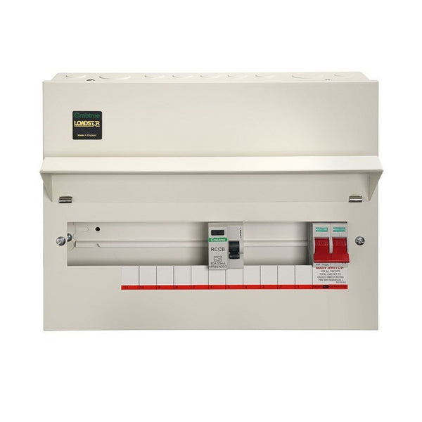 Crabtree 18MRSL12 12 Way Split Load Consumer Unit 100A Main Switch, 80A 30mA RCD, Flexible Configuration - Crabtree - Falcon Electrical UK