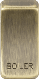 Knightsbridge MLA GDBOILAB Switch cover "marked BOILER" - antique brass - Knightsbridge MLA - Falcon Electrical UK