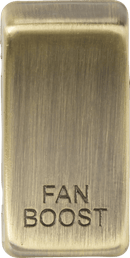 Knightsbridge MLA GDBOOSTAB Switch cover "marked FAN BOOST" - antique brass - Knightsbridge MLA - Falcon Electrical UK