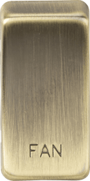 Knightsbridge MLA GDFANAB Switch cover "marked FAN" - antique brass - Knightsbridge MLA - Falcon Electrical UK