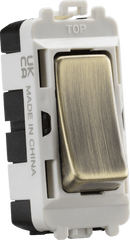 Knightsbridge MLA GDM001AB 20AX 2 way SP grid module - antique brass - Knightsbridge MLA - Falcon Electrical UK