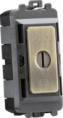 Knightsbridge MLA GDM007AB 20AX 2 way SP key module (marked EMG LTG TEST) - antique brass - Knightsbridge MLA - Falcon Electrical UK