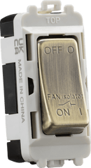 Knightsbridge MLA GDM020AB 10A Fan Isolator Module - antique brass - Knightsbridge MLA - Falcon Electrical UK