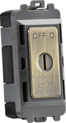 Knightsbridge MLA GDM021AB 10A fan Isolator key switch module - antique brass - Knightsbridge MLA - Falcon Electrical UK
