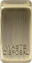Knightsbridge MLA GDWASTEAB Switch cover "marked WASTE DISPOSAL" - antique brass - Knightsbridge MLA - Falcon Electrical UK
