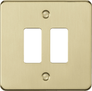 Knightsbridge MLA GDFP002BB 2G grid faceplate - brushed brass - Knightsbridge MLA - Falcon Electrical UK