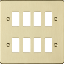 Knightsbridge MLA GDFP008BB 8G grid faceplate - brushed brass - Knightsbridge MLA - Falcon Electrical UK