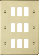 Knightsbridge MLA GDFP009BB 9G grid faceplate - brushed brass - Knightsbridge MLA - Falcon Electrical UK