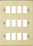 Knightsbridge MLA GDFP012BB 12G grid faceplate - brushed brass - Knightsbridge MLA - Falcon Electrical UK