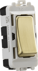 Knightsbridge MLA GDM001BB 20AX 2 way SP grid module - brushed brass - Knightsbridge MLA - Falcon Electrical UK
