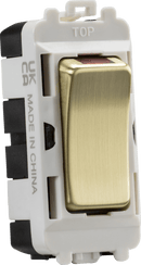 Knightsbridge MLA GDM003BB 20AX DP grid module with LED indicator - brushed brass - Knightsbridge MLA - Falcon Electrical UK